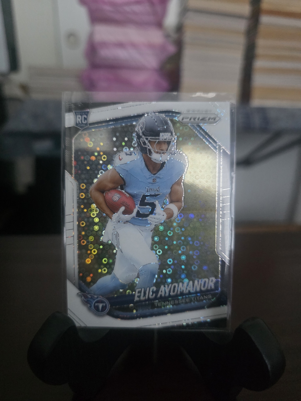 Panini Tennessee Titans Holographic Silver & Blue Elic Ayomanor Rookie Card